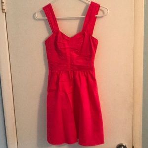 Express Coral Seeetheart neckline dress